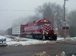 WSOR 4052 emerges from the fog approaching Williams Drive